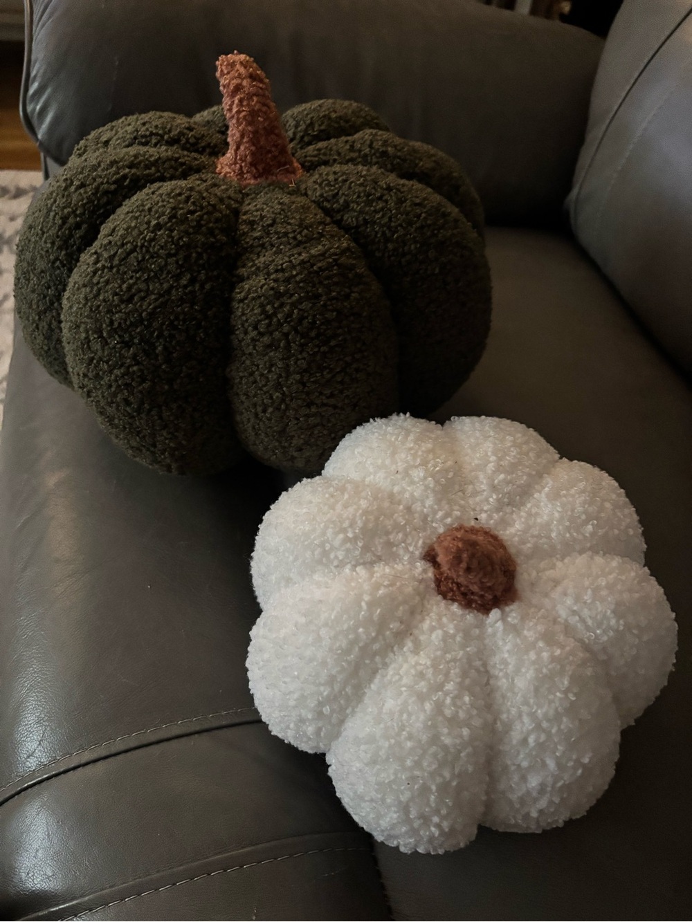 Set of 2 Plush Holiday Pumpkin Fall Decor
